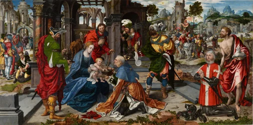 La adoración de los magos con el donante Philippe de Villiers de l’Isle-Adam, c.1530