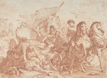 Caída de Antíoco de su carro, siglo XVIII