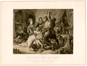 La captura de Roger de Mortimer 1287-1330 en el Castillo de Nottingham, siglo XIX
