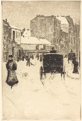 Boulevard Clichy en la nieve