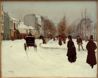 El bulevar de Clichy bajo la nieve