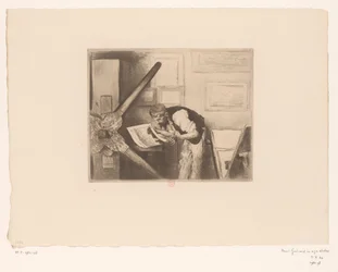 Retrato de Henri Charles Guérard en su estudio
