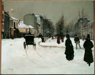 El Boulevard de Clichy bajo la nieve (pintura sobre lienzo)