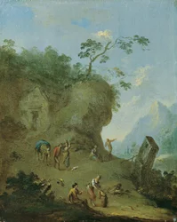 Cabaña en la altura de un bosque