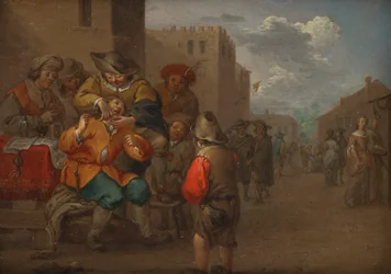Dentista en la plaza del pueblo