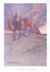Una caravana en el desierto