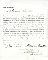 Juramento de lealtad de Norman Cutter de Missouri, Condado de St. Louis