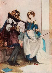 La gentil Catalina, La fierecilla domada, Acto II Escena 1, ilustración de "Tales from Shakespeare" de Charles y Mary Lamb
