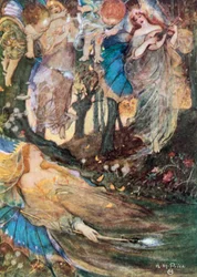 Titania duerme. Sueño de una noche de verano - Acto II, Escena 2 (litografía en color)