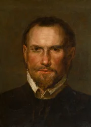 Retrato de un desconocido con barba, c.1501-99 (Óleo y papel colocado sobre tabla)