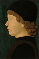 Retrato de perfil de un niño, c.1460-1470 (temple y óleo sobre tabla)