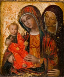 Virgen María, Cristo y Santa Ana, c.1500-1600 (óleo y tabla)