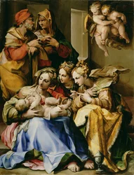 Sagrada Familia con Santa Ana, Catalina de Alejandría y María Magdalena, c.1560-9