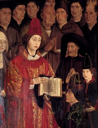 Políptico de San Vicente. Retrato de San Vicente y Enrique el Navegante (1394-1460), Príncipe de Portugal. Pintura de Nuno Goncalves, pintor portugués del siglo XV. Museo Nacional de Arte Antiguo, Lisboa