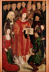 Políptico de san Vicente: el panel del Infante, con Enrique el Navegante y la familia real portuguesa, hacia 1469