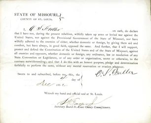 Juramento de lealtad de O. S. Fuller de Missouri, Condado de St. Louis