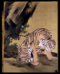 Tigres en un paisaje