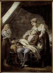 La familia desdichada. Pintura de Octave Tassaert (1800-1874)