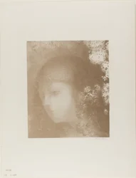 Cabeza de niño con flores