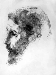 El pintor francés Pierre Bonnard (1867-1947) en 1902, litografía de Odilon Redon
