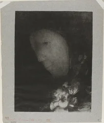 Cabeza de Mujer con Ramillete de Flores