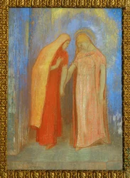 La Visitation - Santa María visita a Santa Isabel R (pastel)