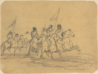 Boceto para el primer grabado de Redon, El vado (M. 2)