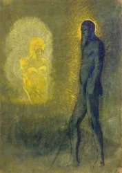 La aparición, c.1890 (óleo sobre panel montado en papel)