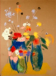Tres jarrones de flores, c.1908-10