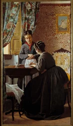 La analfabeta o mujer escribiendo una carta para su criada