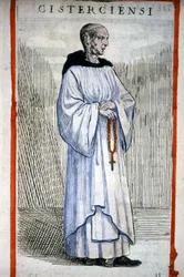 Monje cisterciense. Grabado por O. Fialetti. Siglo XVI.