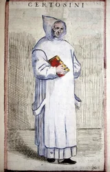 Orden religiosa: Cartujo. Grabado del siglo XVI.
