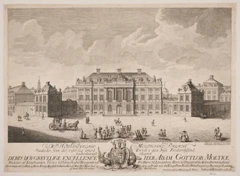 El Palacio Moltke en la Plaza del Palacio de Amalienborg