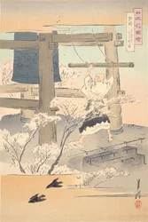 Monje tocando una campana: imágenes de flores japonesas