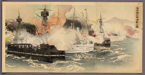 La batalla naval y captura de la isla Haiyang (Kaiyoto senryo kaisen no zu)