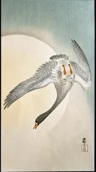 Vuelo de patos a la luz de la luna Xilografía e impresión japonesa de Ohara Koson (1877-1945) 1908 Colección privada