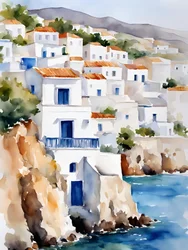 Pueblo en las laderas del Mediterráneo
