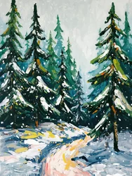 Sendero por el bosque nevado