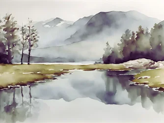 Tranquilo lago de montaña