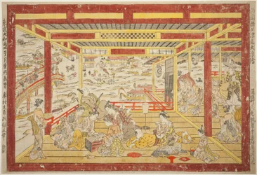 Disfrutando del Frescor de la Tarde cerca del Puente Ryogoku (Ryogoku bashi yusuzumi uki-e)