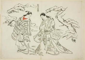Sleeve-Letter Takasago (Sodefumi Takasago), nº 2 de una serie de 12 grabados que representan parodias de obras de teatro