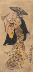 El actor Sanjo Kantaro 1697-1763 como una mujer, ca. 1730
