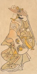 Actor Sanjo Kantaro 1697-1763 como una mujer, ca. 1730