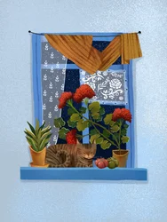 Ventana acogedora para gatos