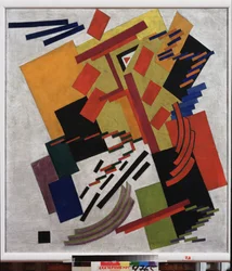Composición abstracta. Pintura de Olga Rozanova (1886-1918), óleo sobre lienzo