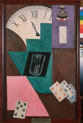 Un reve de parieur (jugador de cartas) - El sueño de un jugador - Pintura de Olga Vladimirovna Rozanova (1886-1918), óleo sobre lienzo, hacia 1910 - Arte ruso, siglo XX, vanguardia - Museo Estatal de Arte, Samara (Rusia)