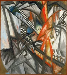Paisaje urbano (pintura sobre lienzo)