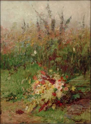 Ramo de flores silvestres al borde del camino