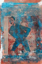 Blugel, 2023 (técnica mixta sobre papel)