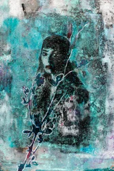 Retrato junto al río, 2023 (técnica mixta sobre papel)